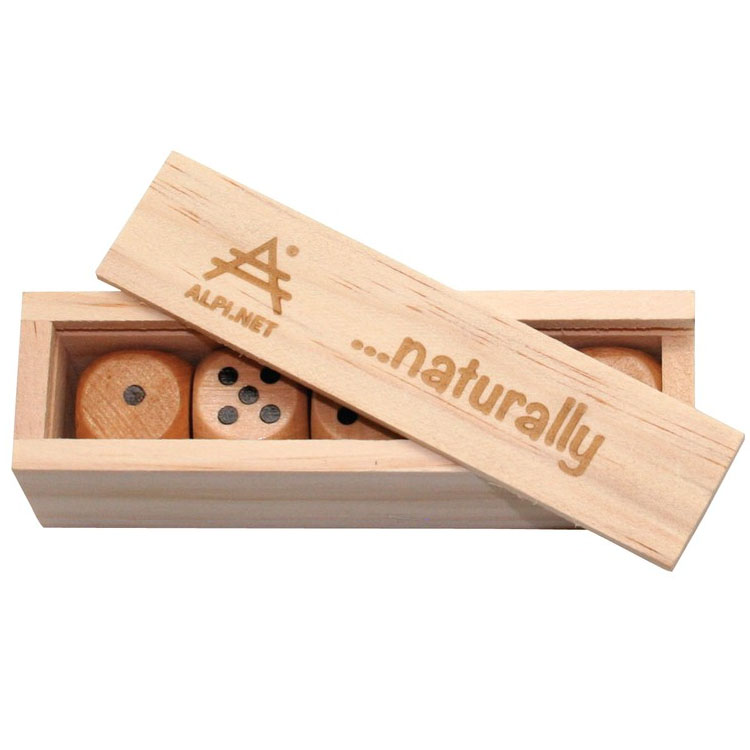Wooden Dice in Box
