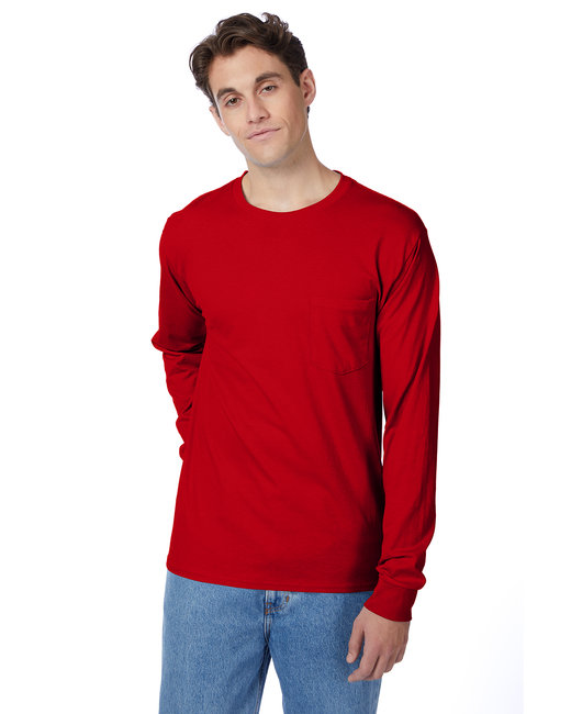 Hanes Men's Authentic-T Long-Sleeve Pocket T-Shirt