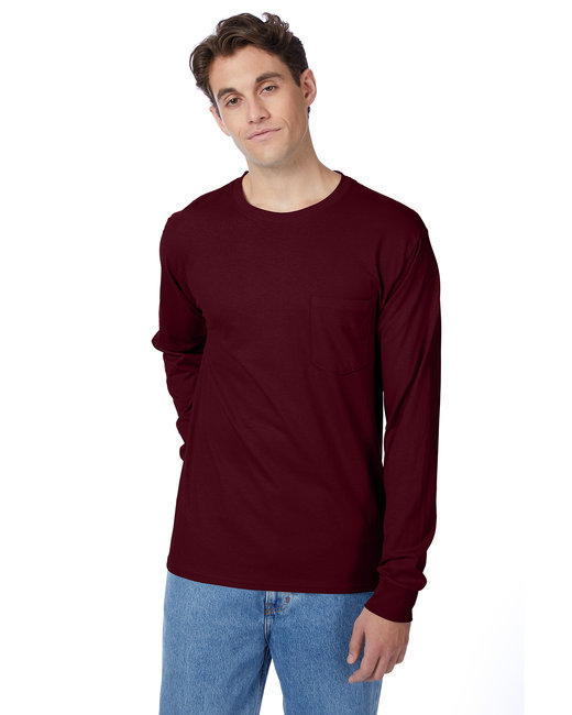 Hanes Men's Authentic-T Long-Sleeve Pocket T-Shirt