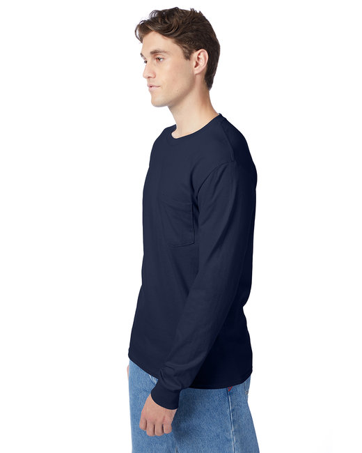 Hanes Men's Authentic-T Long-Sleeve Pocket T-Shirt