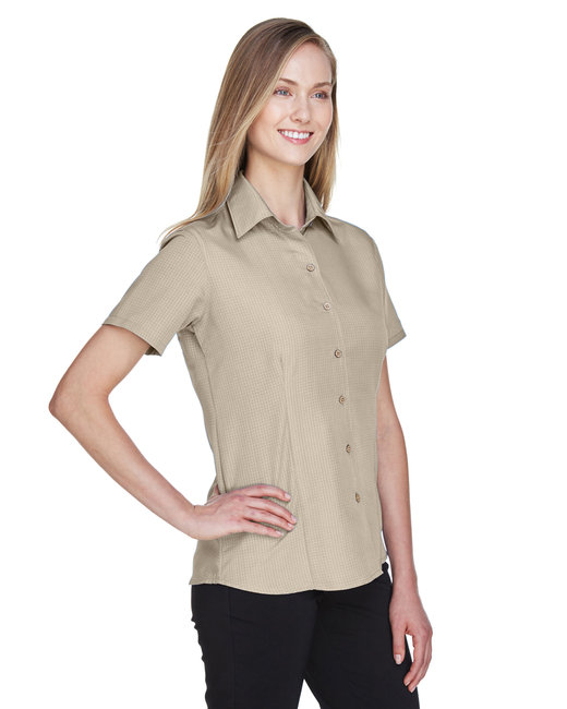 Harriton Ladies' Barbados Textured Camp Shirt