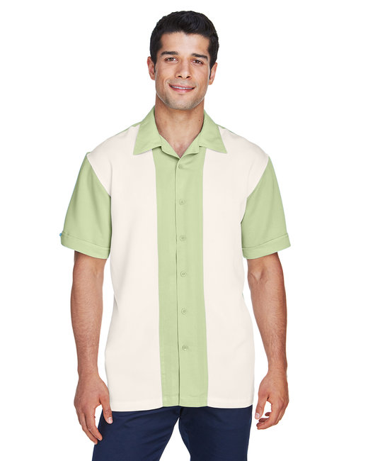 Harriton Men's Two-Tone Camp Shirt