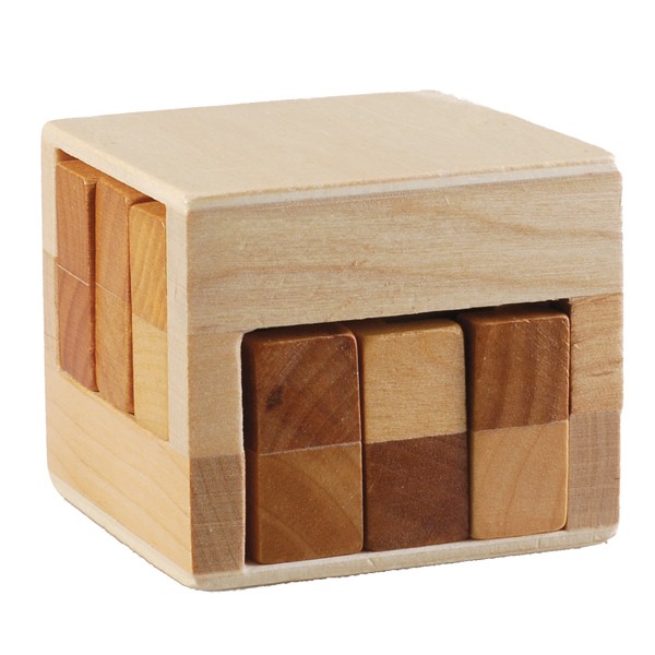 Wooden Sliding Cube Puzzle