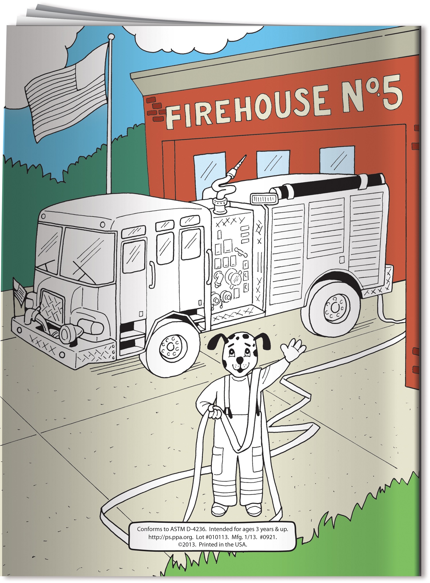 Coloring Book: Flash Teaches Fire Safety
