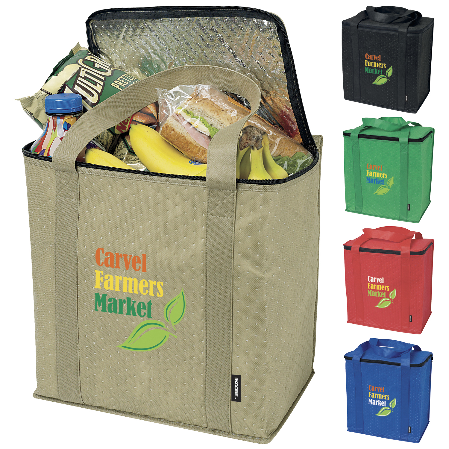 Koozie® Zippered Insulated Grocery Tote