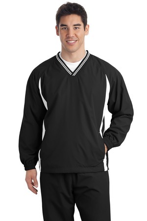 Sport-Tek® Tipped V-Neck Raglan Wind Shirt