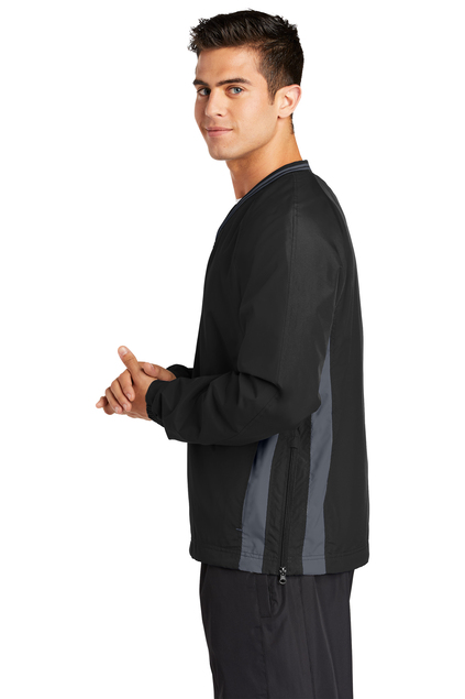 Sport-Tek® Tipped V-Neck Raglan Wind Shirt