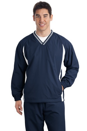 Sport-Tek® Tipped V-Neck Raglan Wind Shirt