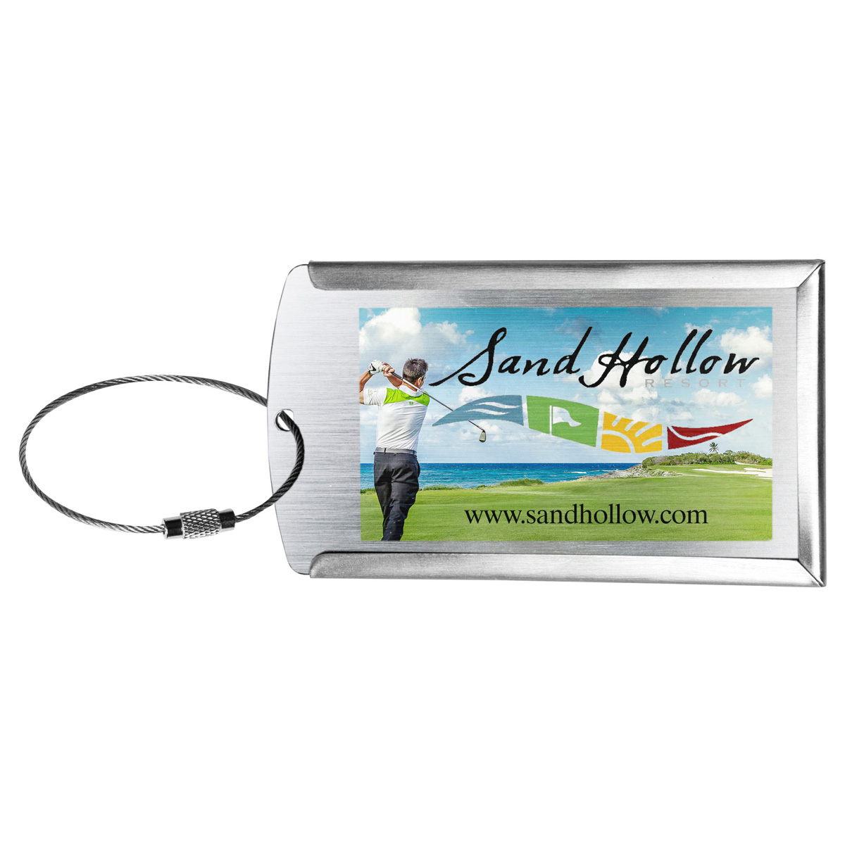 Prestige Brushed Metal Luggage Bag Tag