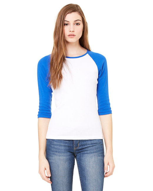 Bella + Canvas Ladies' Baby Rib Three-QuarterSleeve Contrast Ragl