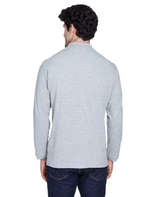 UltraClub Adult Long-Sleeve Classic Piqué Polo