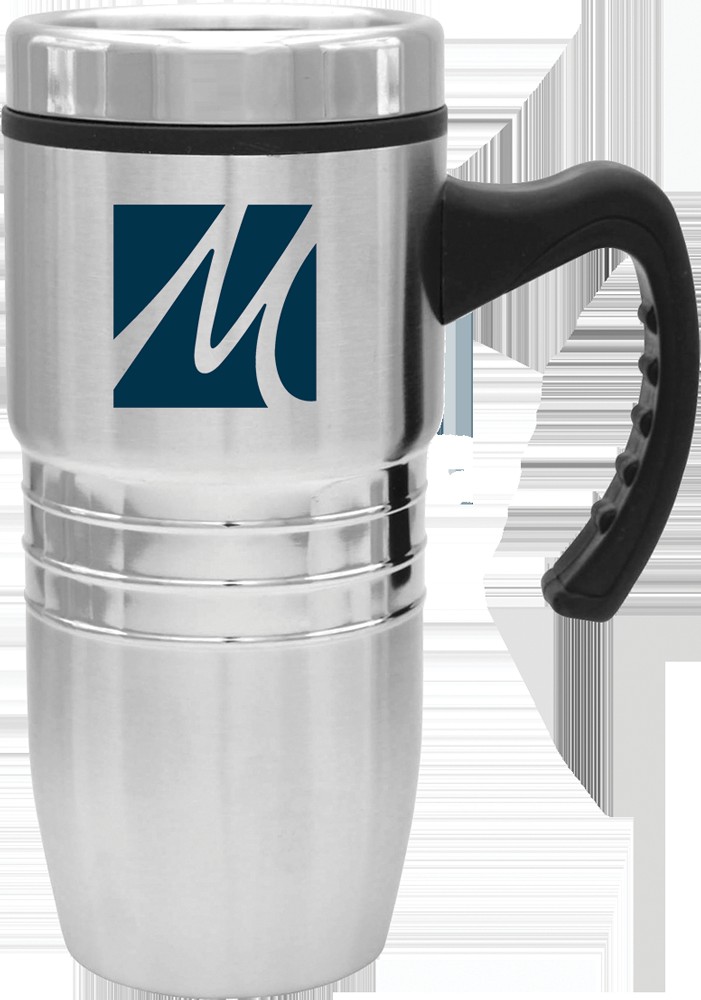 18 oz Steel City Stainless Mug w/Polished Rings