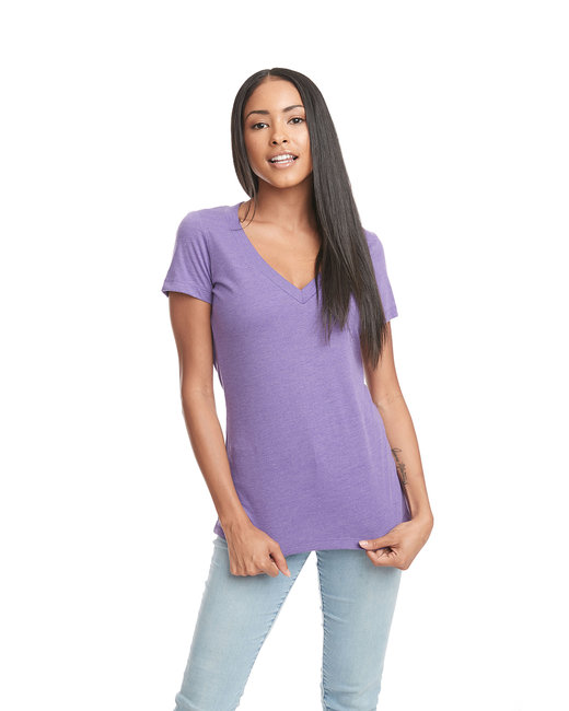 Ladies' CVC Deep V-Neck T-Shirt