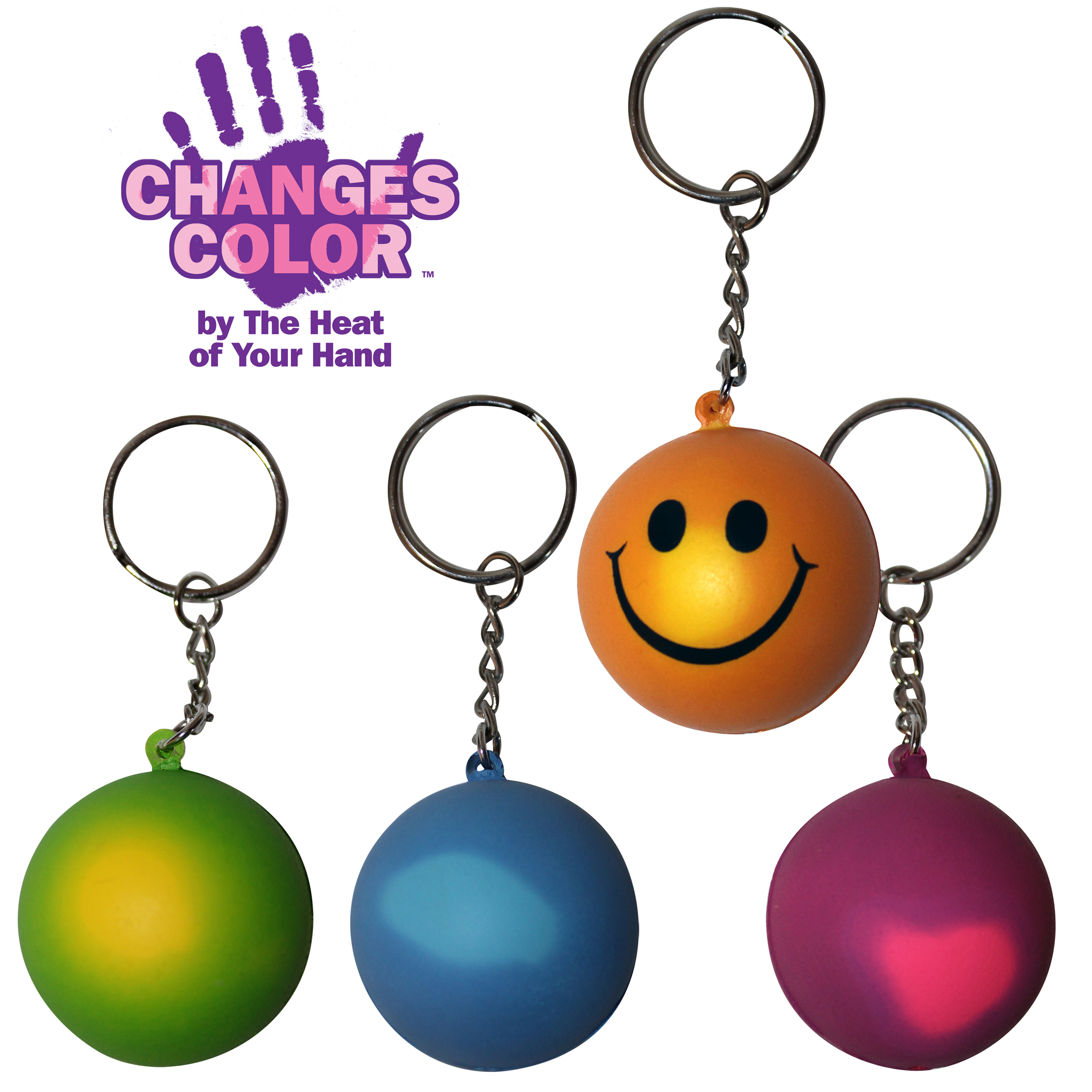 Mood Smiley Face Stress Key Chain