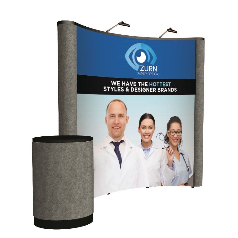 8' Curved ARISE Floor Display Kit (Mural with Fabric Ends)