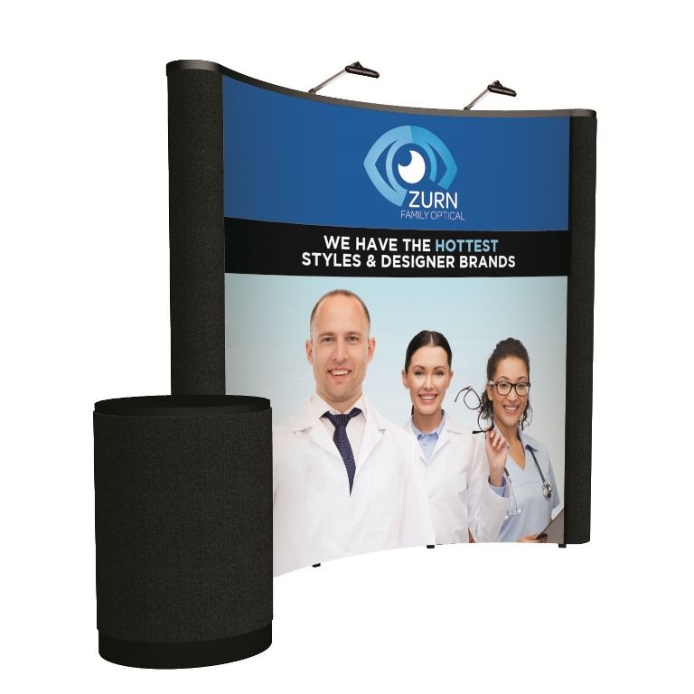 8' Curved ARISE Floor Display Kit (Mural with Fabric Ends)