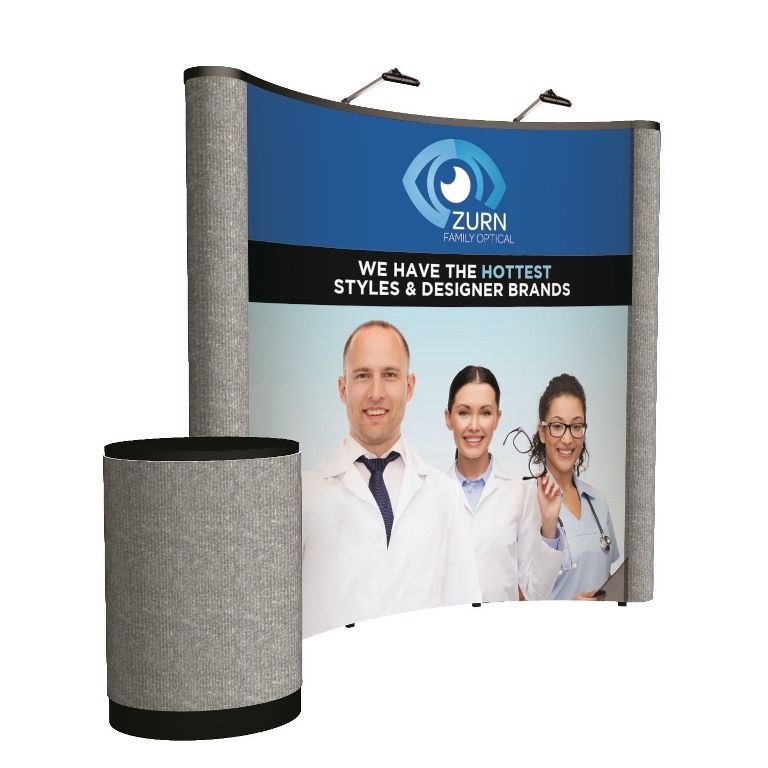 8' Curved ARISE Floor Display Kit (Mural with Fabric Ends)