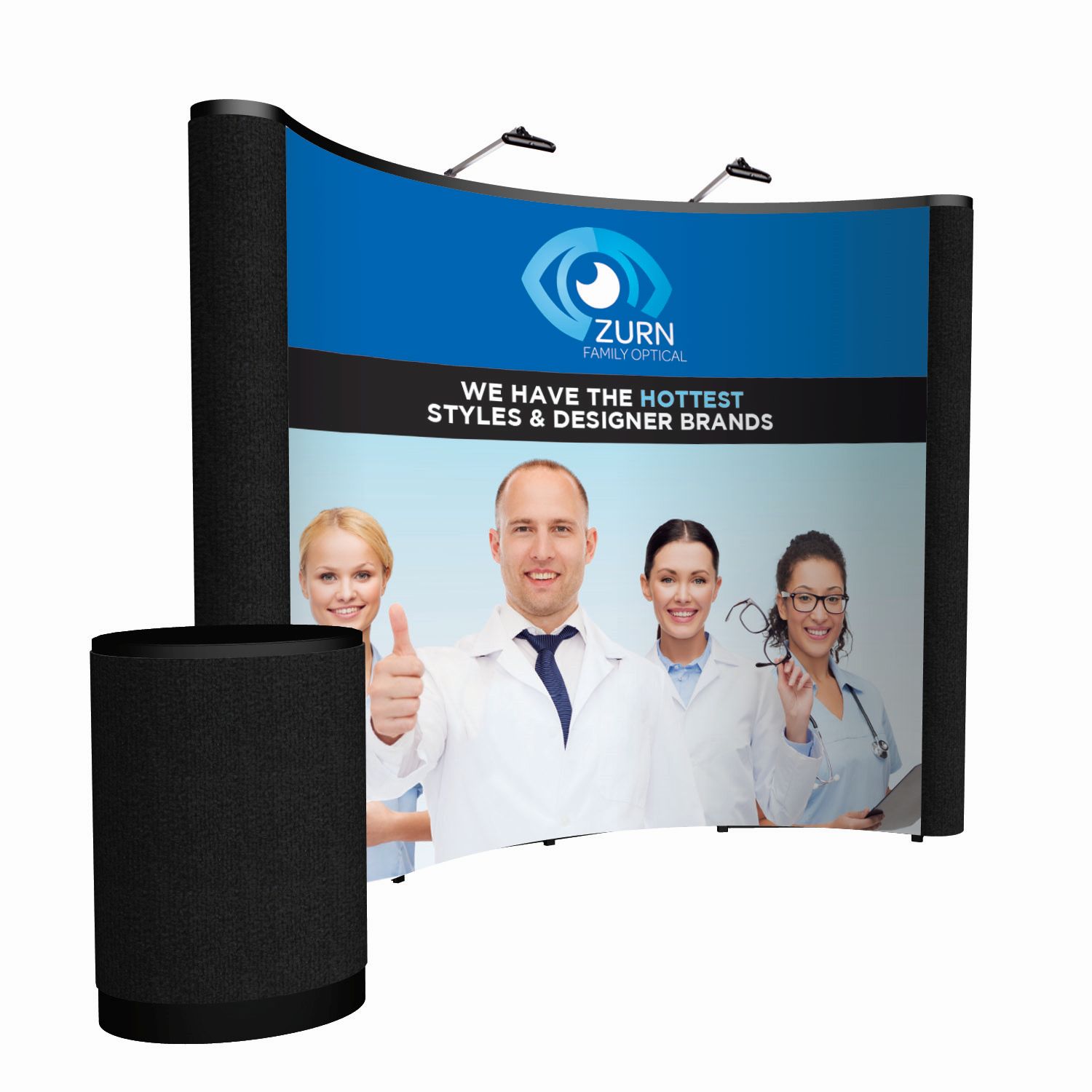 10' Curved ARISE Floor Display Kit (Mural with Fabric Ends)