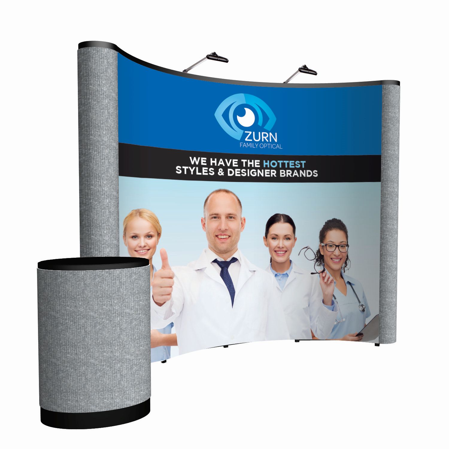 10' Curved ARISE Floor Display Kit (Mural with Fabric Ends)
