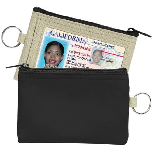 Coin Pouch W/Id Window & Split Ring