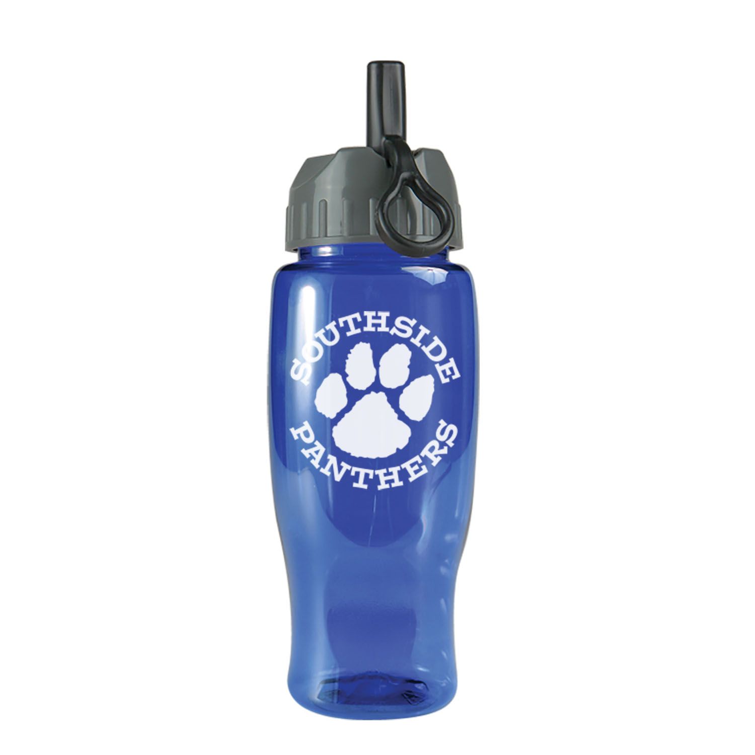 Poly-Pure - 27 oz. Transparent Bottle -Flip Straw Lid