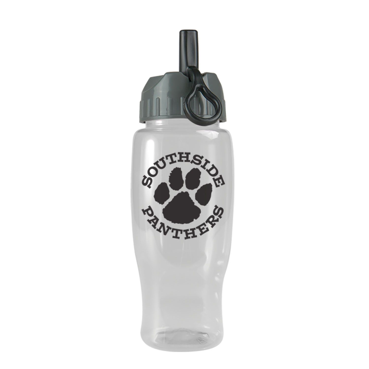 Poly-Pure - 27 oz. Transparent Bottle -Flip Straw Lid