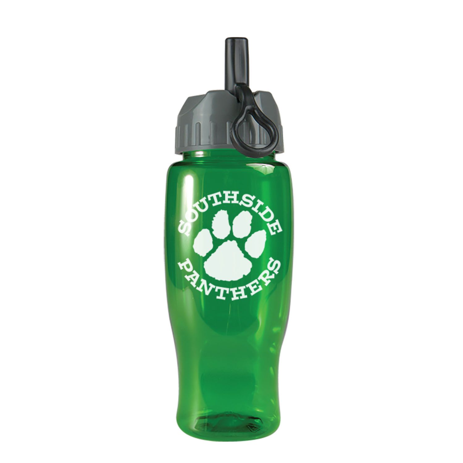 Poly-Pure - 27 oz. Transparent Bottle -Flip Straw Lid