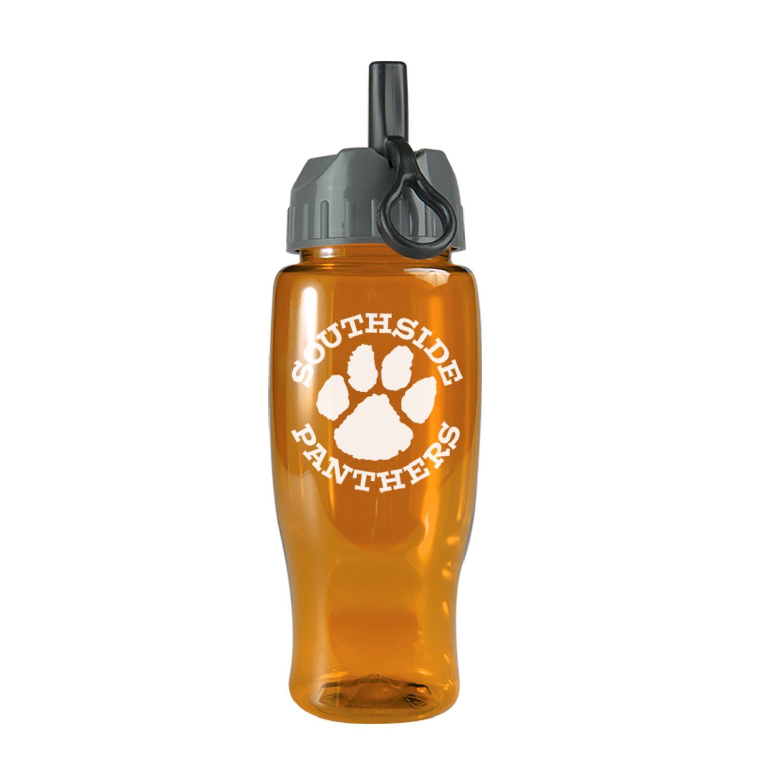 Poly-Pure - 27 oz. Transparent Bottle -Flip Straw Lid