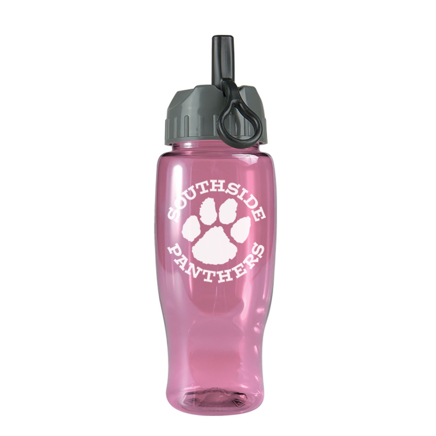 Poly-Pure - 27 oz. Transparent Bottle -Flip Straw Lid