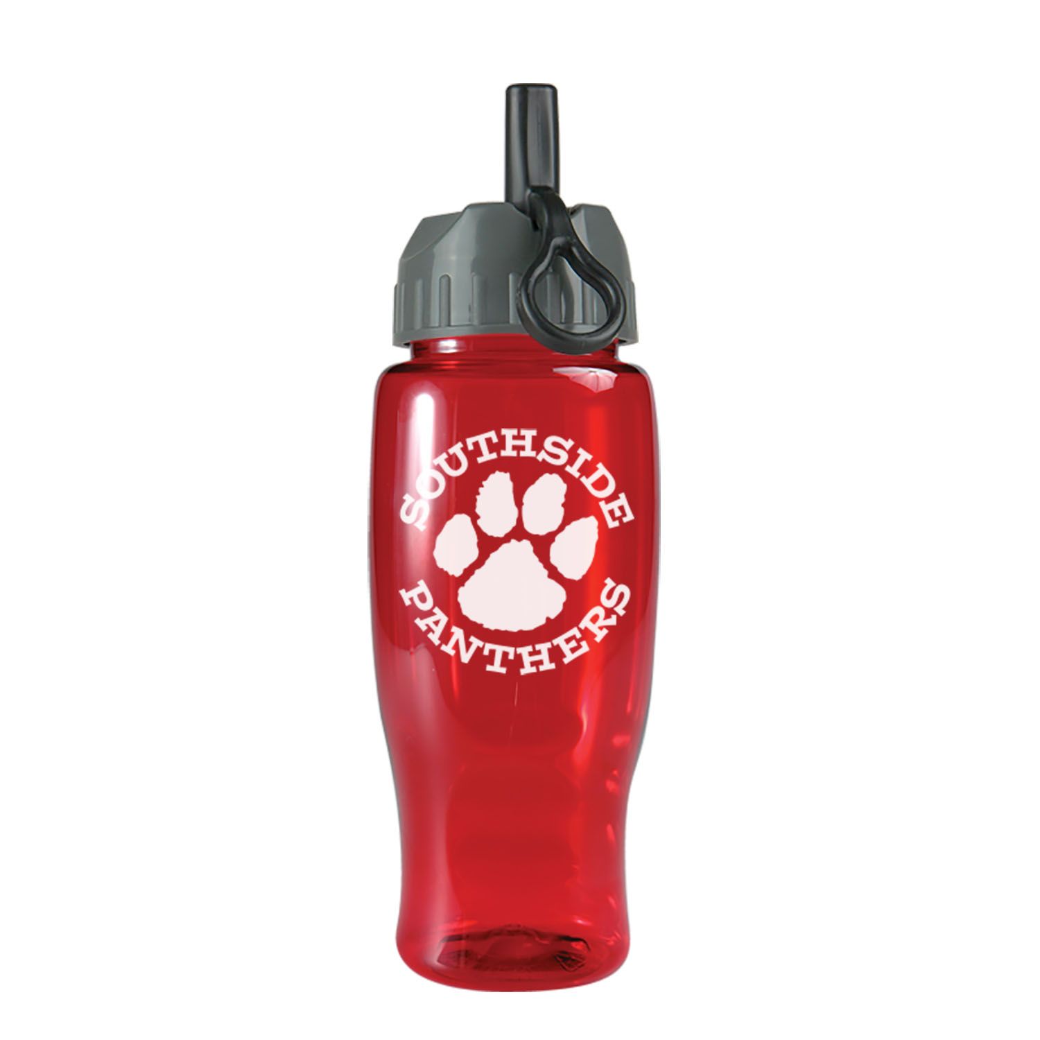 Poly-Pure - 27 oz. Transparent Bottle -Flip Straw Lid