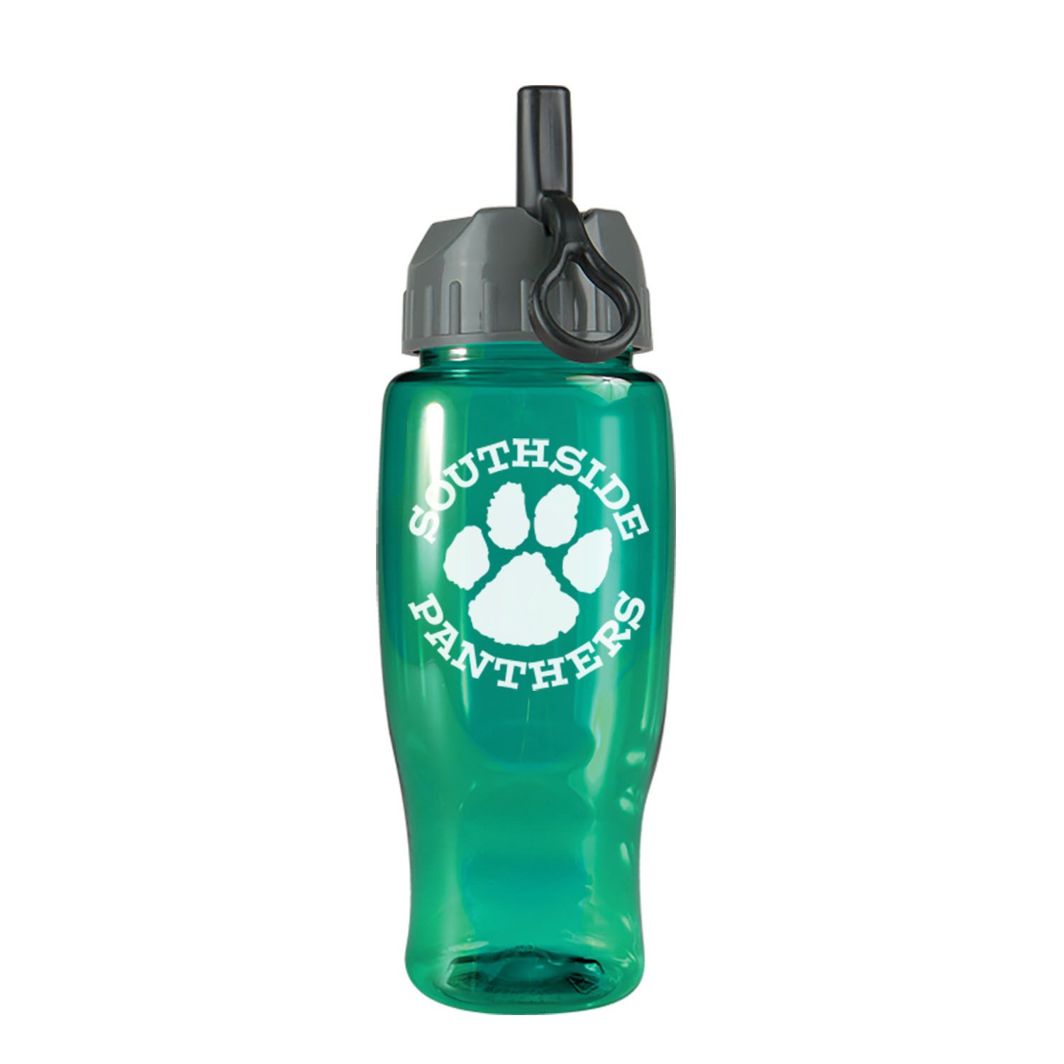 Poly-Pure - 27 oz. Transparent Bottle -Flip Straw Lid