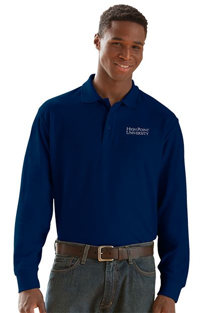 Long Sleeve Soft-Blend Double-Tuck Pique Polo