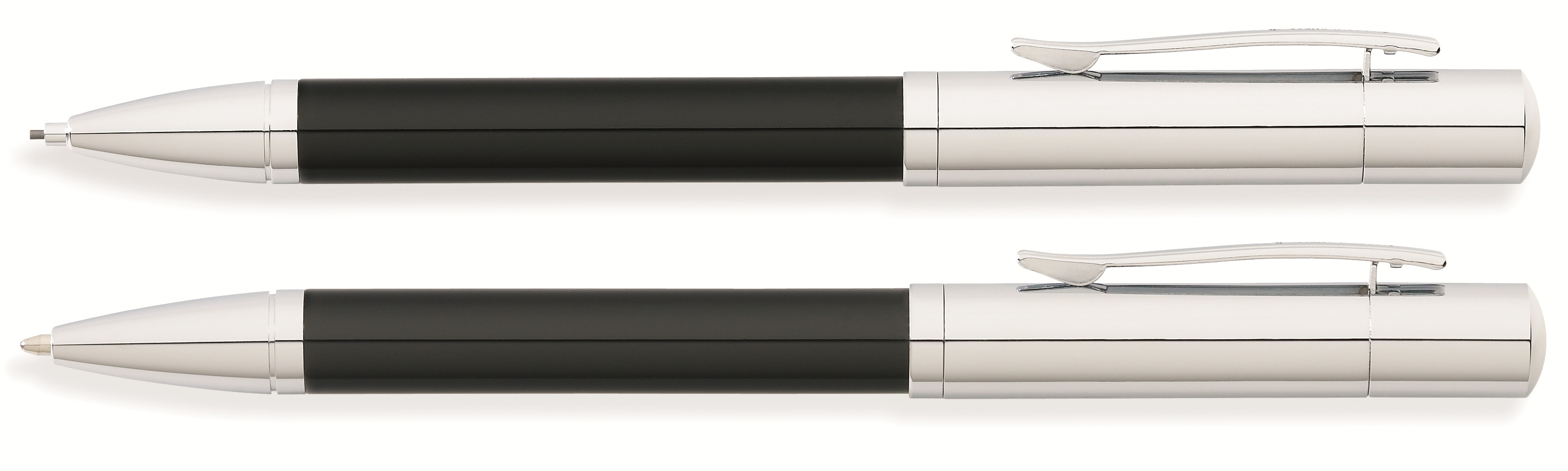 Greenwich Chrome & Black Ballpoint Pen & 0.9mm Pencil Set
