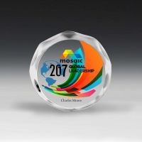 Scalloped Circle Paperweight Award - 4” dia x 3/4”