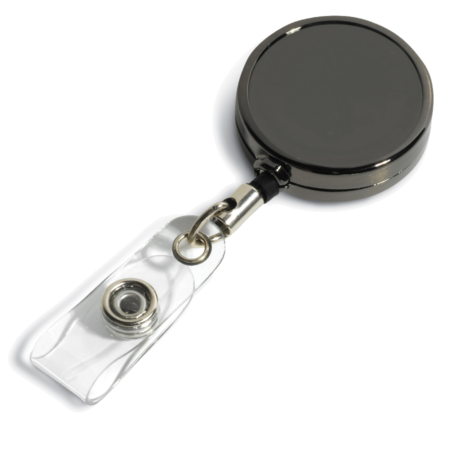 30” Cord Gunmetal Colored Solid Metal Retractable Badge