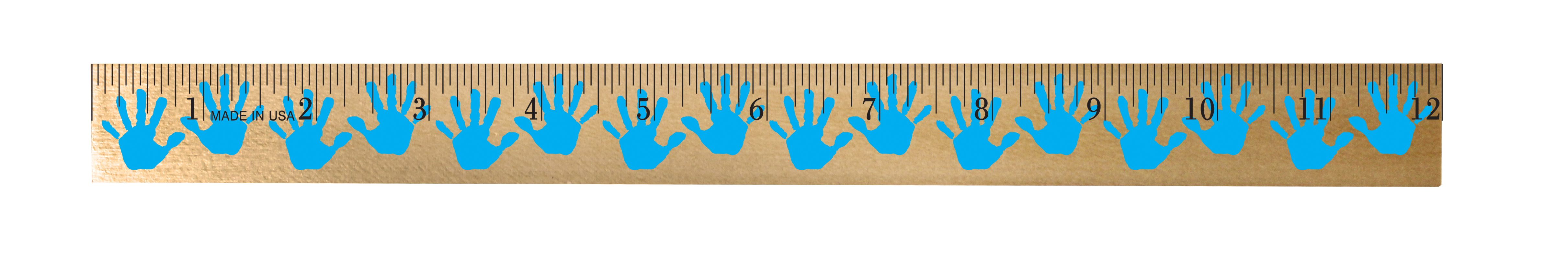 Handprint Background Rulers - Clear Lacquer Finish