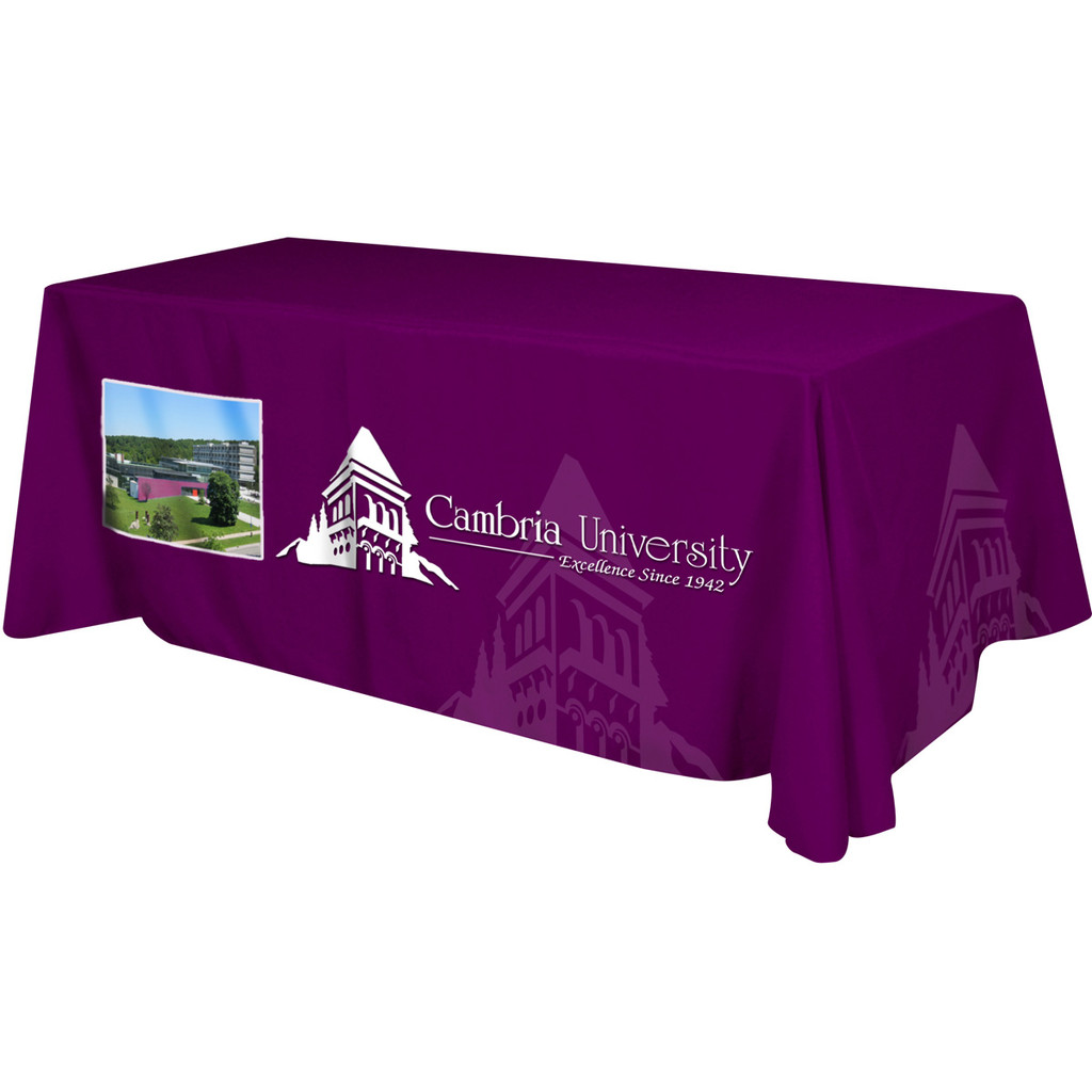 All Over Dye Sub Table Cover - flat poly 3-sided, fits 8' table