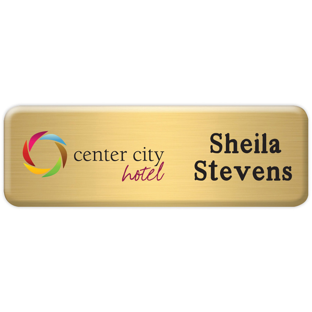 New York Standard Metal Name Badge (Standard Size 3