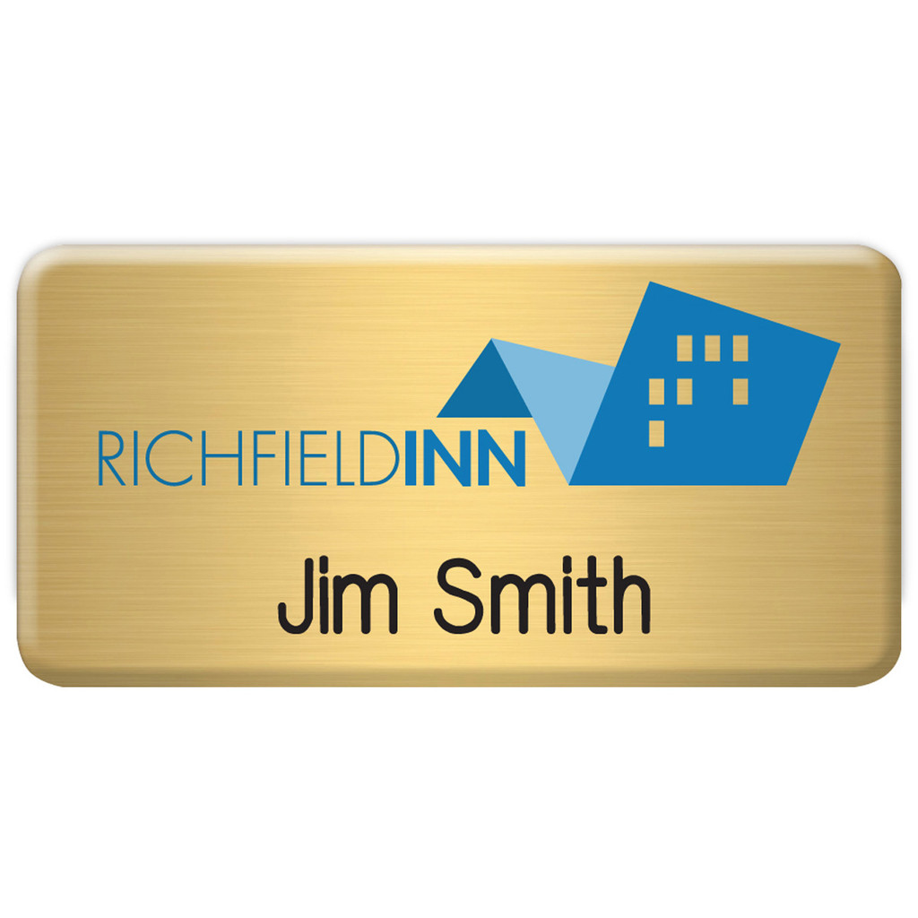 New York Standard Metal Name Badge (Standard Size 3