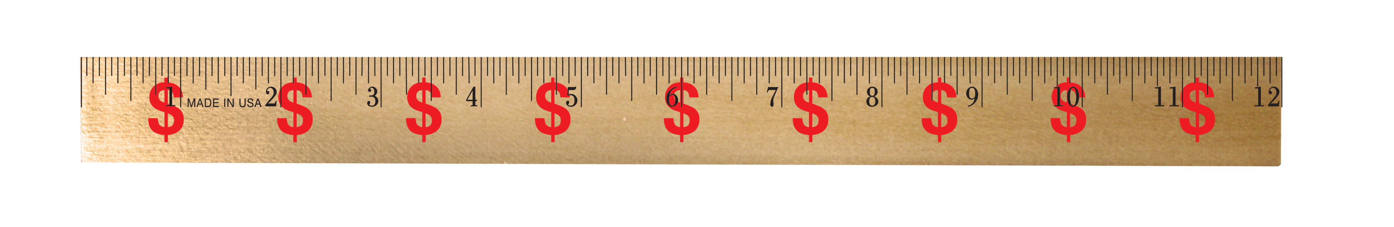 Dollar Sign/Financial Background Rulers - Clear Lacquer Fini
