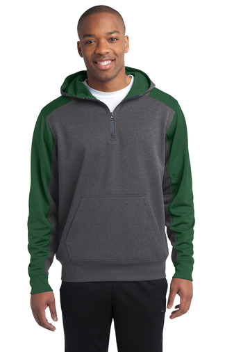 Sport-Tek®  Tech Fleece Colorblock 1/4-Zip Hooded Sweatshirt