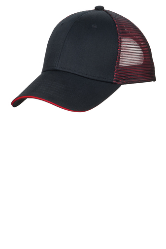 Port Authority® Double Mesh Snapback Sandwich Bill Cap