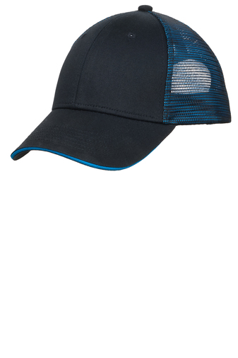 Port Authority® Double Mesh Snapback Sandwich Bill Cap