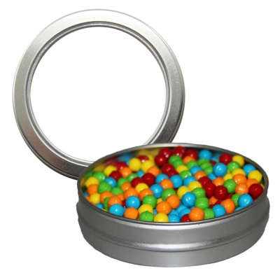 Candy Window Tin Short Round_Sugar-Free Peppermints, Hearts