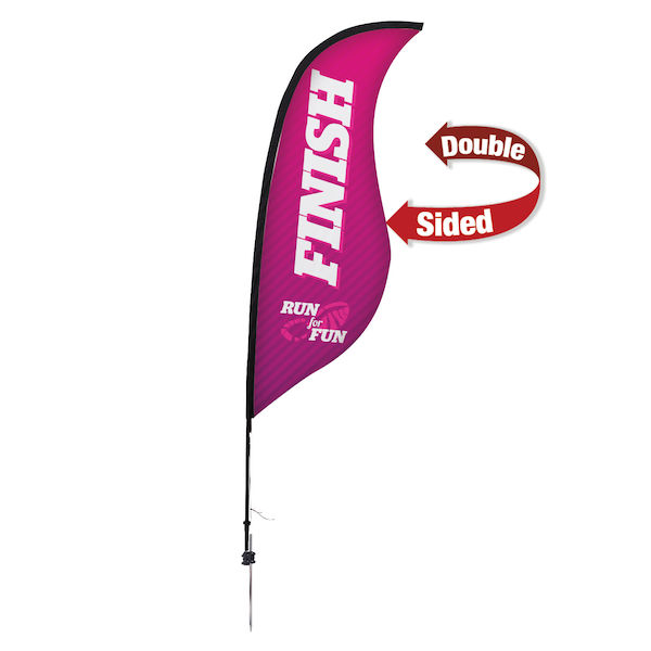 9' Premium Sabre Sail Sign Kit (Double-Sided with Ground Spike)