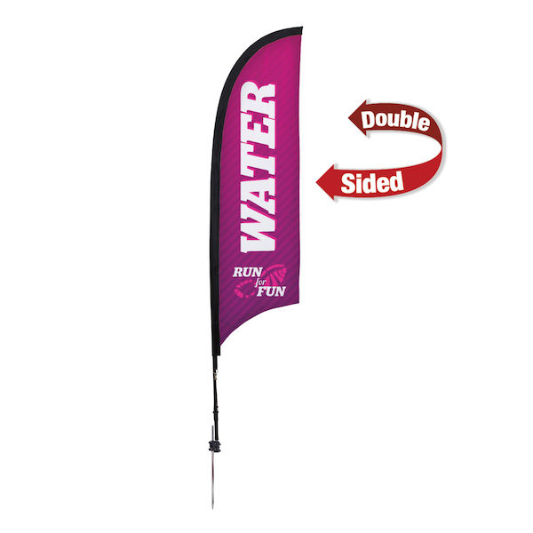 7' Premium Razor Sail Sign Kit Double-Sided with Spike Base