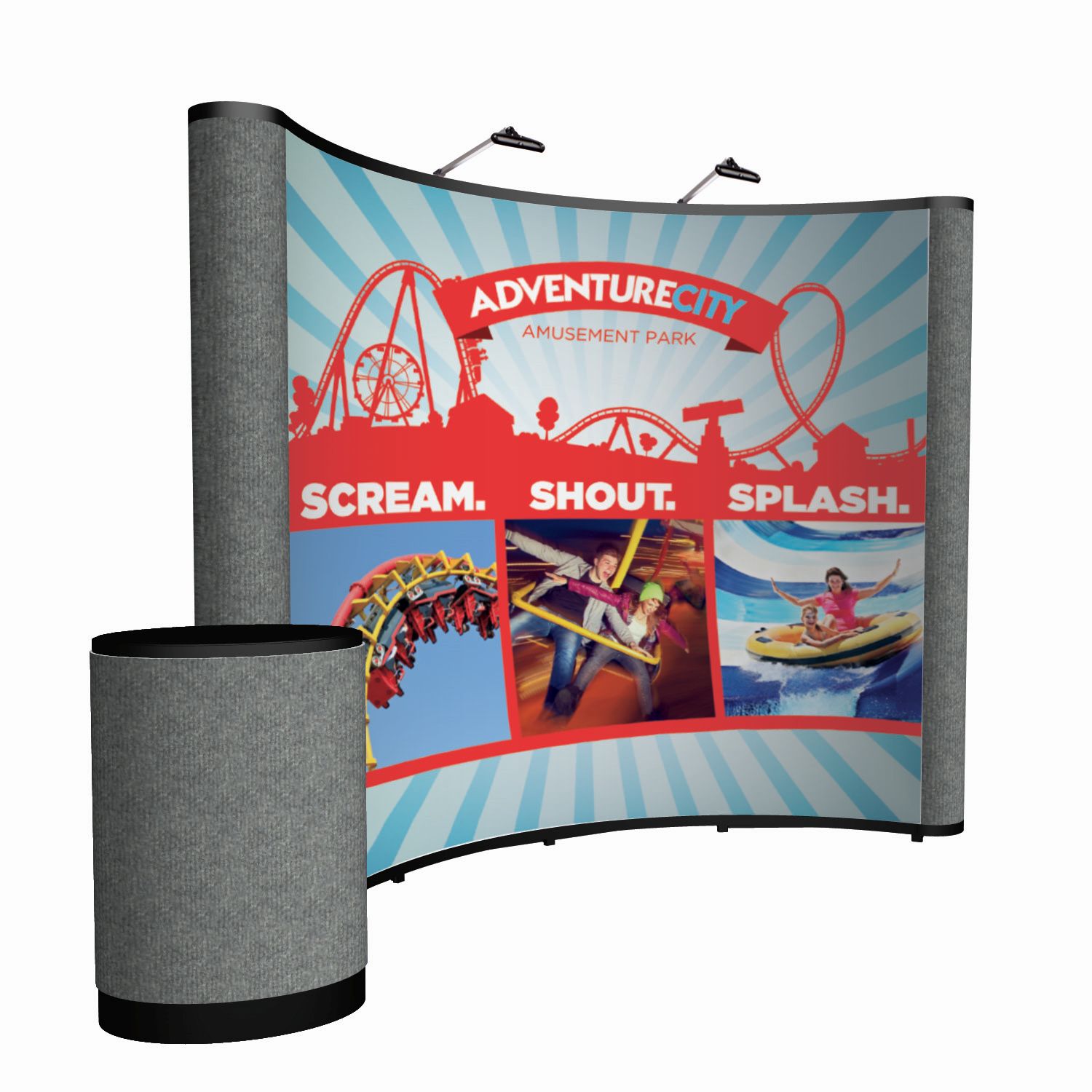 10' Curved Show 'N Rise Floor Display Kit (Mural with Fabric Ends