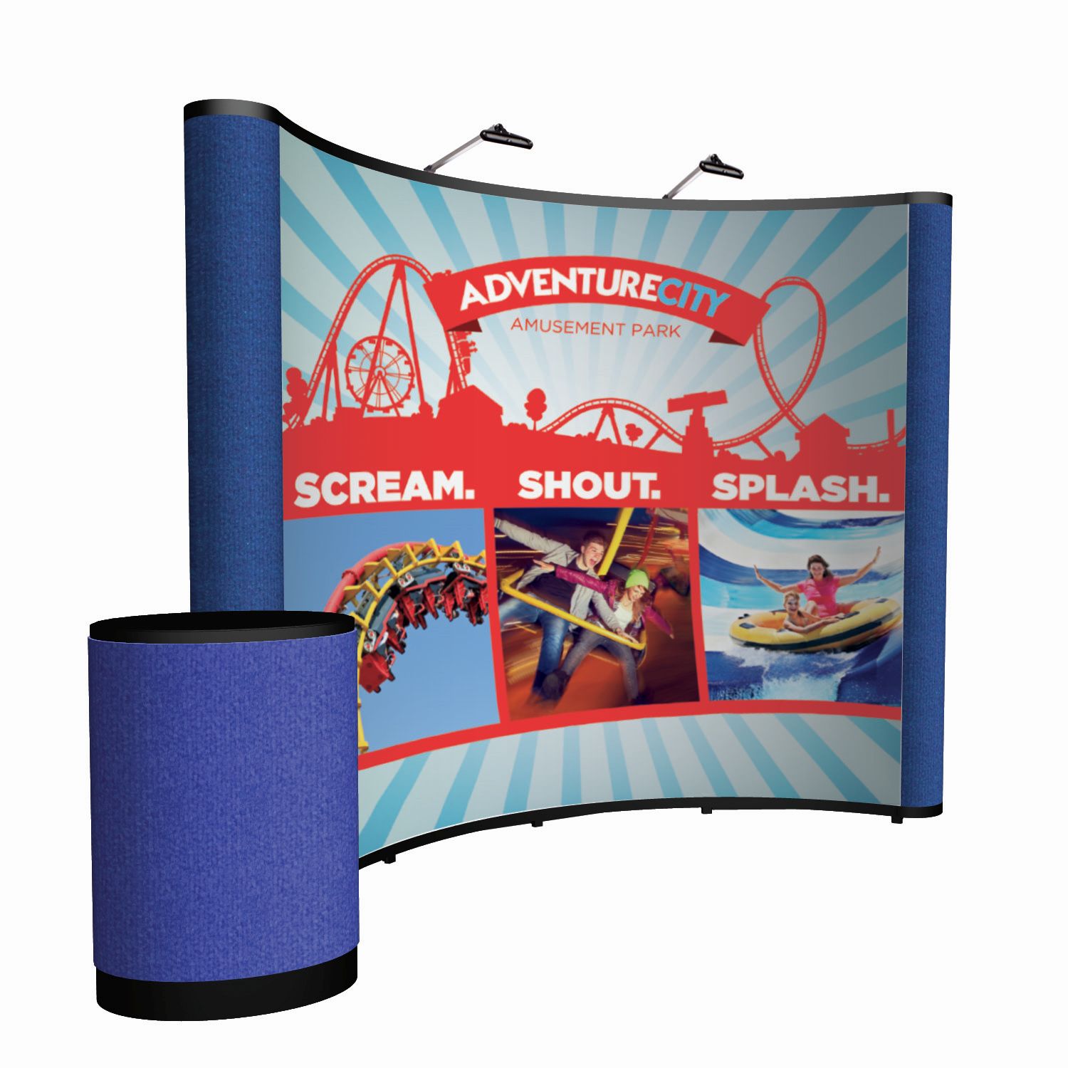 10' Curved Show 'N Rise Floor Display Kit (Mural with Fabric Ends