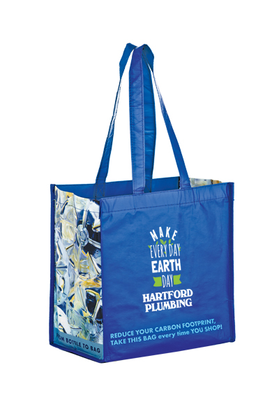 100% RPET Laminated Grocery Bag with Stock Design Gussets