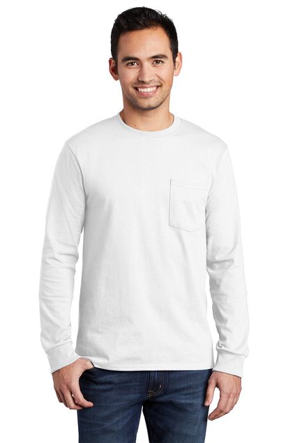 Port & Company® Tall Long Sleeve Essential Pocket Tee